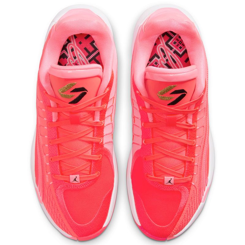 Nike Luka 4 White Cement Basketball Shoe - Men's Flash Crimson / Black Sunset Pulse White