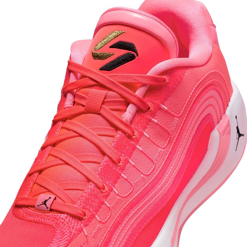 Nike Luka 4 White Cement Basketball Shoe - Men's Flash Crimson / Black Sunset Pulse White