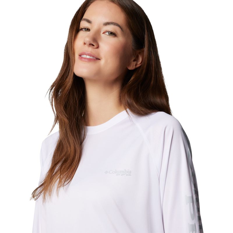 PFG Tidal Tee II Long Sleeve Shirt White / Cirrus Grey