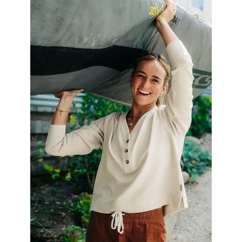 Free Fly Waffle Henley Long-Sleeve Top - Women's Fig
