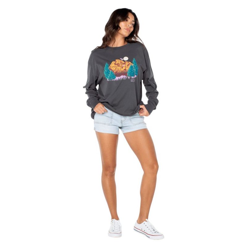 Roxy Mountains Majesty Oversized Long-Sleeve T-Shirt - Women's Phantom Mountains Majesty OLS