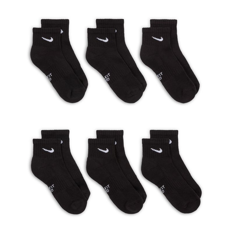 Nike Everyday Ankle Sock - Youth (6 Pack) Black / White