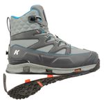 Korkers Bantam Lite Sole with Felt and Kling-On - Women's Grey / Aqua