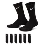 Nike Everyday Cushioned Crew Sock - Kids' (6 Pack) Black / White