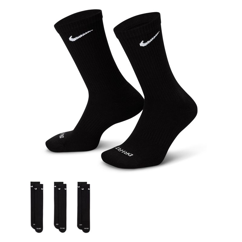 Nike Everyday Plus Cushioned Crew Sock (3 Pack) Black / White