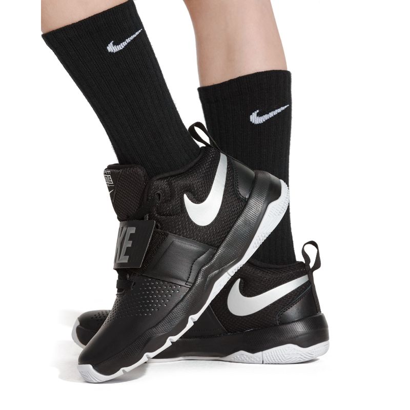 Nike Everyday Cushioned Crew Sock - Kids' (6 Pack) Black / White