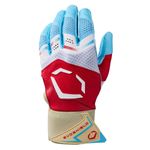 EvoShield Carbyne X-SRZ Red White & Ice Baseball Batting Glove - Kids' Red / White / Ice