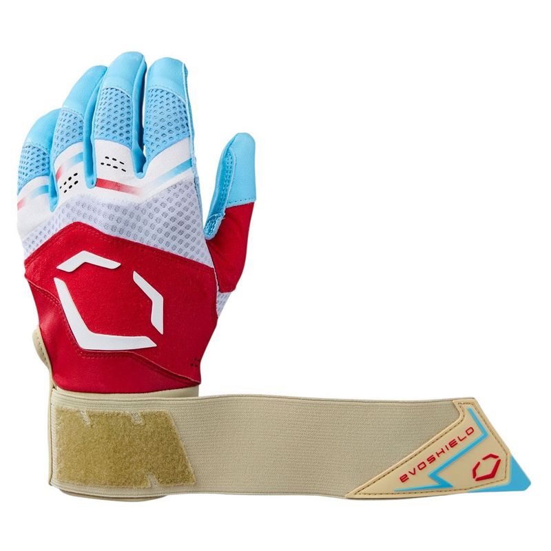 EvoShield Carbyne X-SRZ Red White & Ice Baseball Batting Glove - Kids' Red / White / Ice