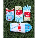 EvoShield Carbyne X-SRZ Red White & Ice Baseball Batting Glove - Kids' Red / White / Ice