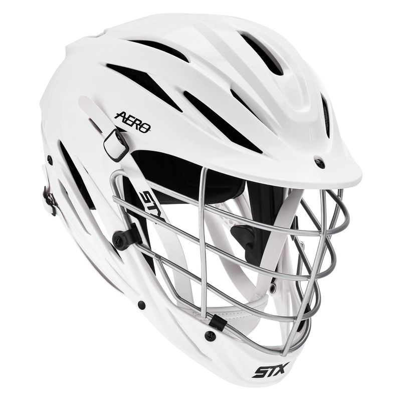STX Aero Lacrosse Helmet - Men's White / White / Silver / White