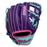 Wilson A2000 DP15SS Baseball Glove - 2025 Purple / Purple SuperSkin / Flamingo Pink / Seafoam