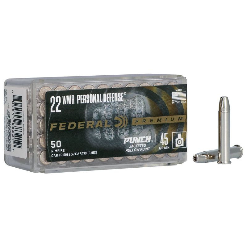 Federal Punch 22 WMR 45Gr JHP Ammo 50 Rounds 45GR JHP