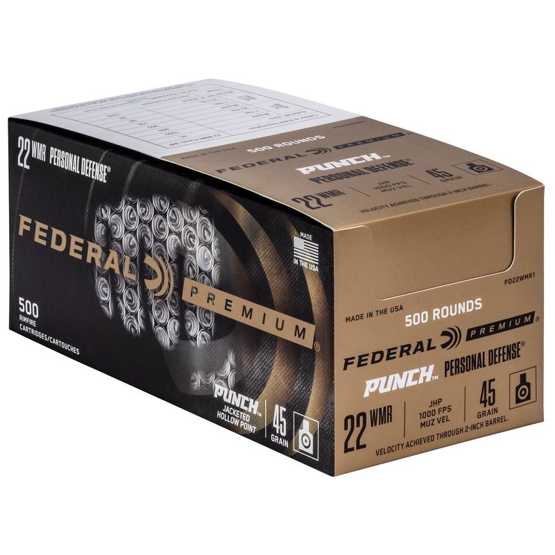 Federal Punch 22 WMR 45Gr JHP Ammo 50 Rounds 45GR JHP