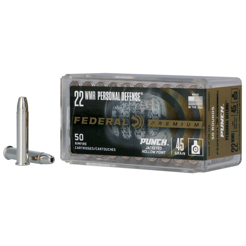 Federal Punch 22 WMR 45Gr JHP Ammo 50 Rounds 45GR JHP