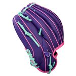 Wilson A2000 DP15SS Baseball Glove - 2025 Purple / Purple SuperSkin / Flamingo Pink / Seafoam
