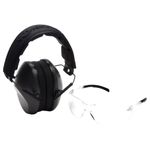 Pyramax Low Profile Earmuff with Clear Glasses Gray