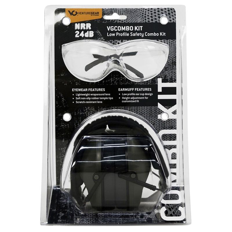 Pyramax Low Profile Earmuff with Clear Glasses Gray
