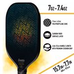 Franklin Sports Pro Player Series Carbon Pickleball Paddle Black