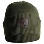 King's Camo Cuffed Basic With Leather Patch Beanie  Olive