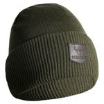 King's Camo Cuffed Basic With Leather Patch Beanie  Olive