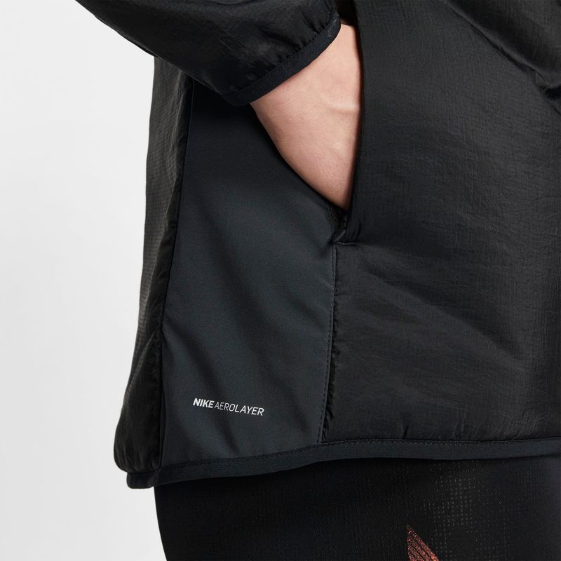 nike running aerolayer jacket in black