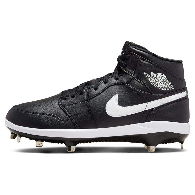 Nike Jordan 1 Retro Metal Baseball Cleat - Men's Black / White / White