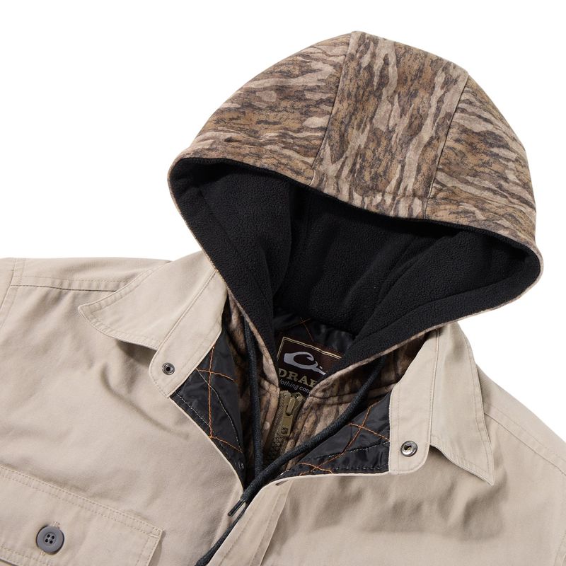 Drake Campfire Canvas Shirt Jacket Hoodie - Men's Khaki