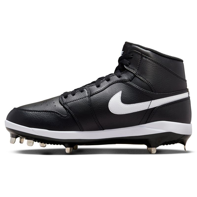 Nike Jordan 1 Retro Metal Baseball Cleat - Men's Black / White / White