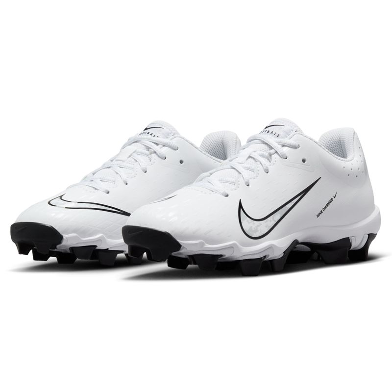 Nike Hyperdiamond 4 Keystone Molded Baseball Cleat - Kids' White / Pure Platinum Black