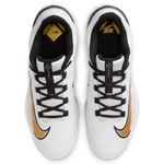 Nike Alpha Huarache Elite 4 Low Baseball Cleat - Men's White / Metallic Gold Black