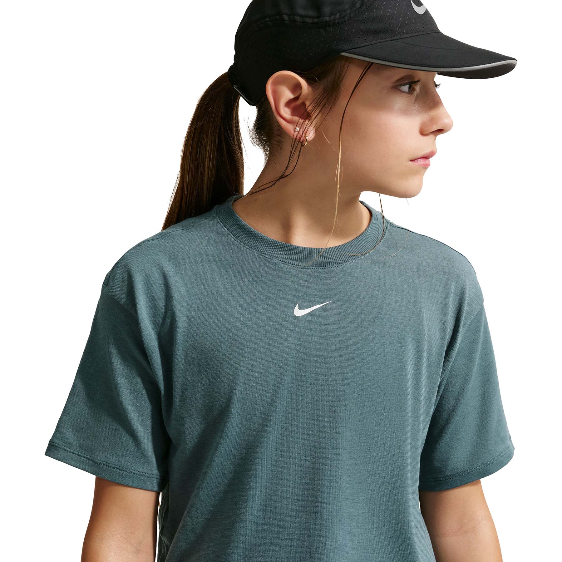 Nike One Relaxed Dri-FIT Short-Sleeve Top - Kids' Mineral Slate / White