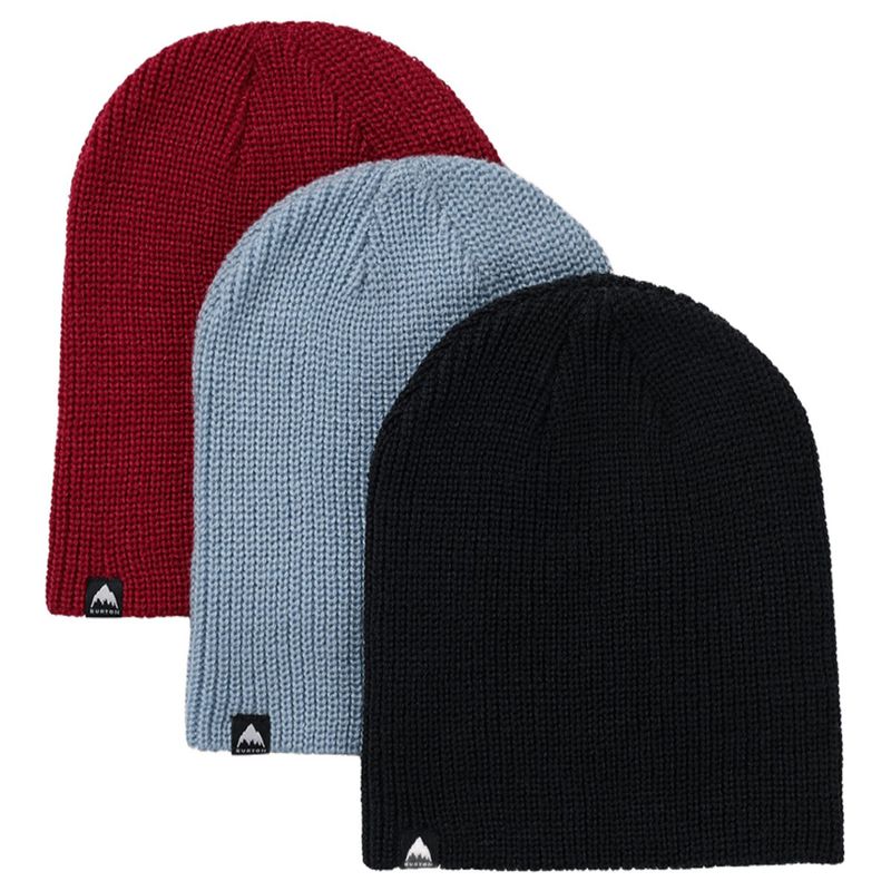 Burton Recycled DND Beanie - Boys' (3 Pack) True Black / Dusty Blue / Deep Red