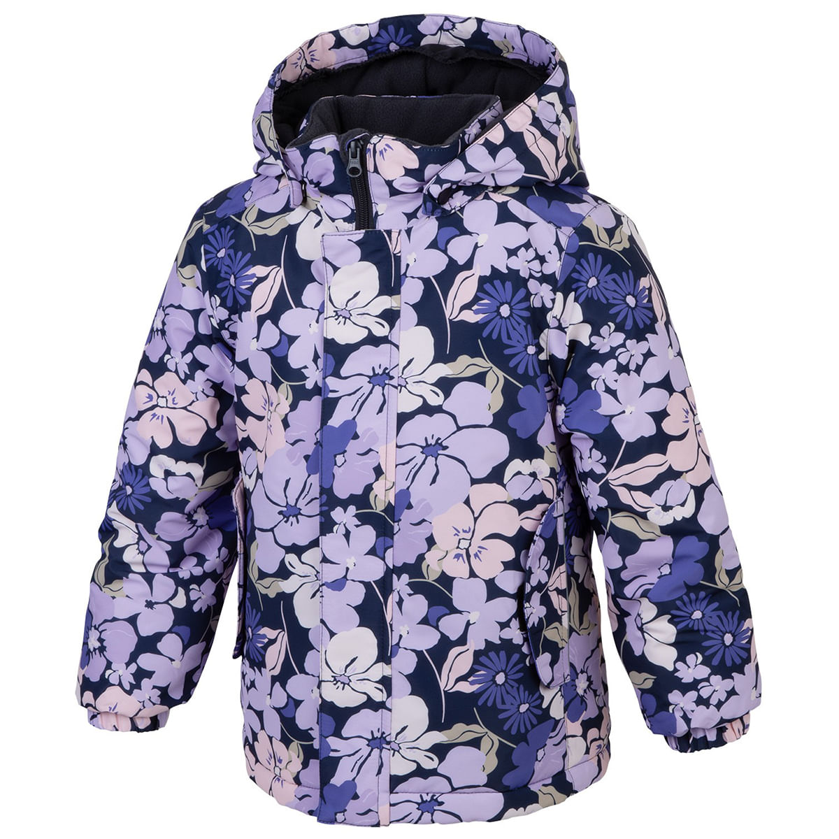 World Famous Sports Winter Jacket - Girls' - Purple Floral 2T