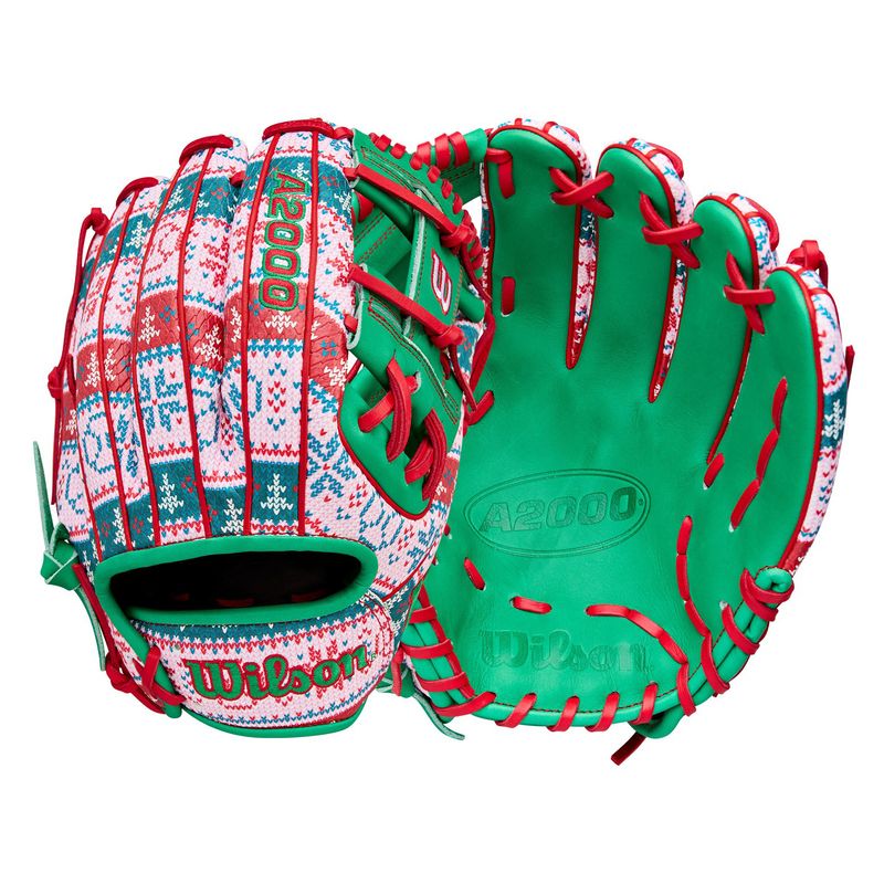 Wilson A2000 December 2025 GTOM Glove Kelly Green / Holiday Sweater
