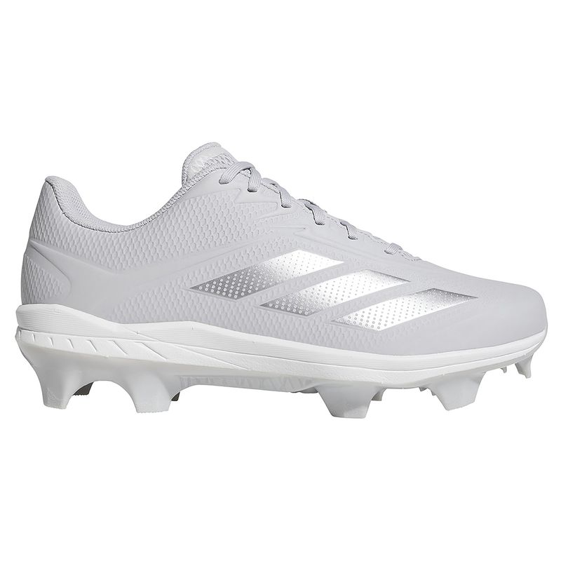 adidas Adizero Electric 2.0 TPU Molded Baseball Cleat - Men's Team Light Grey / Silver Metallic / Team Light Grey