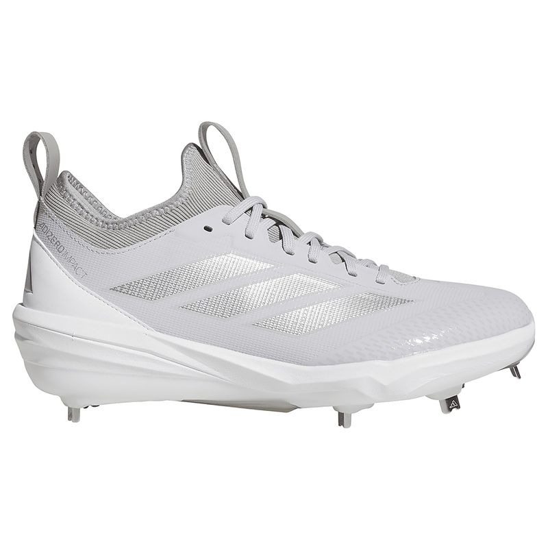adidas Adizero Impact 2.0 Metal Baseball Cleat - Men's Team Light Grey / Footwear White / Silver Metallic
