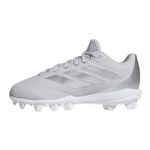 adidas Adizero Impact 2.0 Molded Baseball Cleat - Kids' Team Light Grey / Silver Metallic / Footwear White