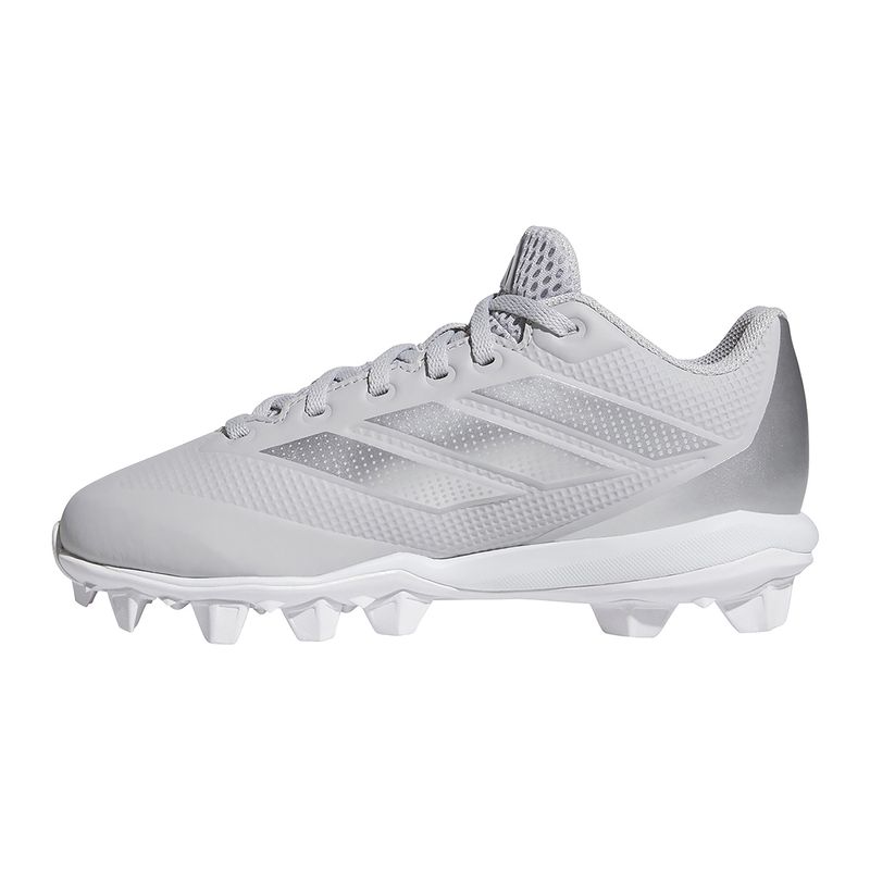 adidas Adizero Impact 2.0 Molded Baseball Cleat - Kids' Team Light Grey / Silver Metallic / Footwear White