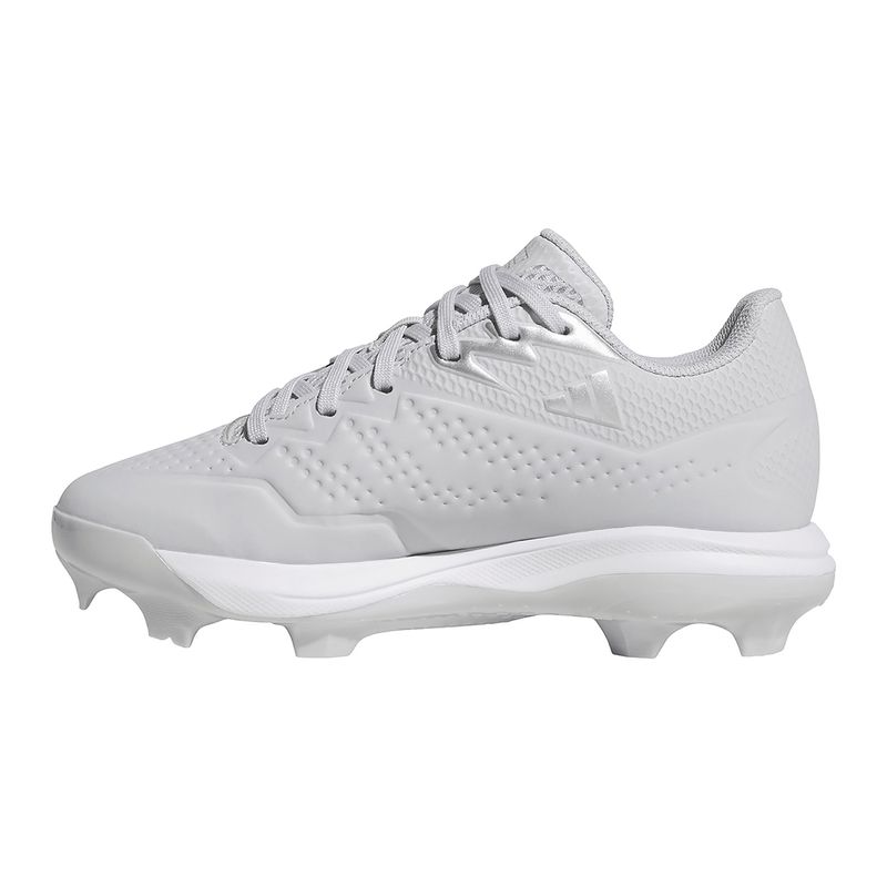 adidas Adizero Electric 2.0 TPU Molded Baseball Cleat - Kids' Team Light Grey / Silver Metallic / Team Light Grey