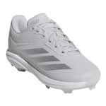 adidas Adizero Electric 2.0 TPU Molded Baseball Cleat - Kids' Team Light Grey / Silver Metallic / Team Light Grey
