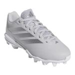 adidas Adizero Impact 2.0 Molded Baseball Cleat - Kids' Team Light Grey / Silver Metallic / Footwear White