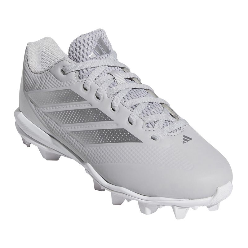 adidas Adizero Impact 2.0 Molded Baseball Cleat - Kids' Team Light Grey / Silver Metallic / Footwear White