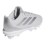 adidas Adizero Impact 2.0 Molded Baseball Cleat - Kids' Team Light Grey / Silver Metallic / Footwear White