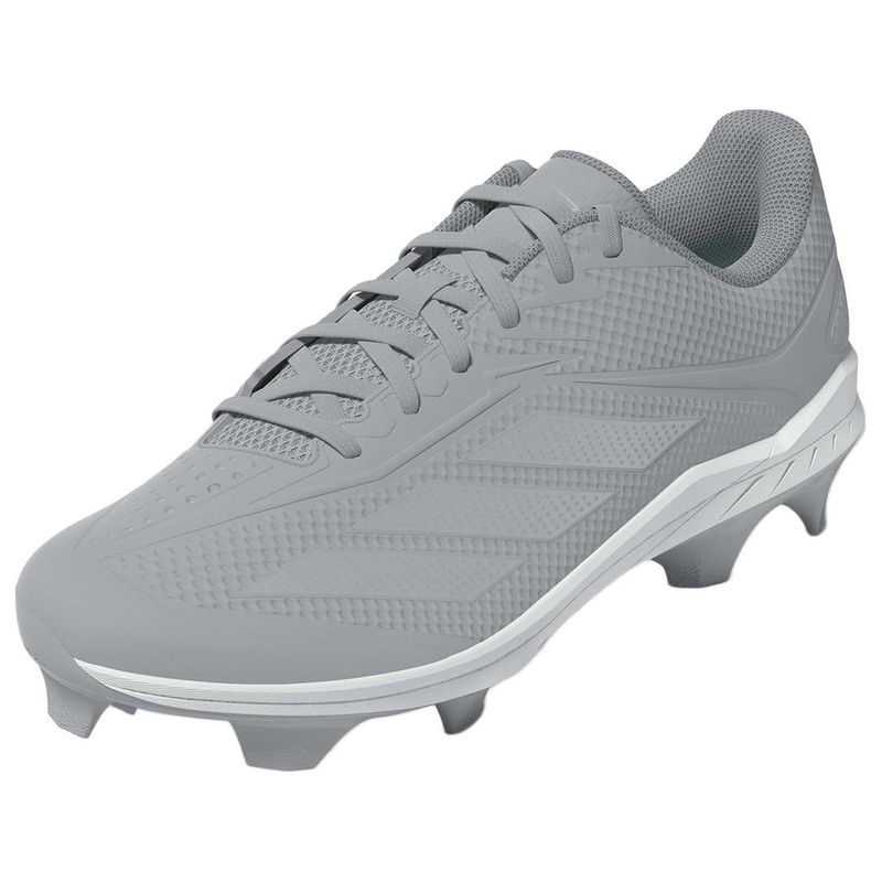 adidas Adizero Electric 2.0 TPU Molded Baseball Cleat - Men's Team Light Grey / Silver Metallic / Team Light Grey