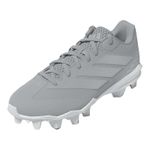 adidas Adizero Impact 2.0 Molded Baseball Cleat - Kids' Team Light Grey / Silver Metallic / Footwear White