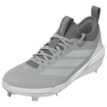 adidas Adizero Impact 2.0 Metal Baseball Cleat - Men's Team Light Grey / Footwear White / Silver Metallic