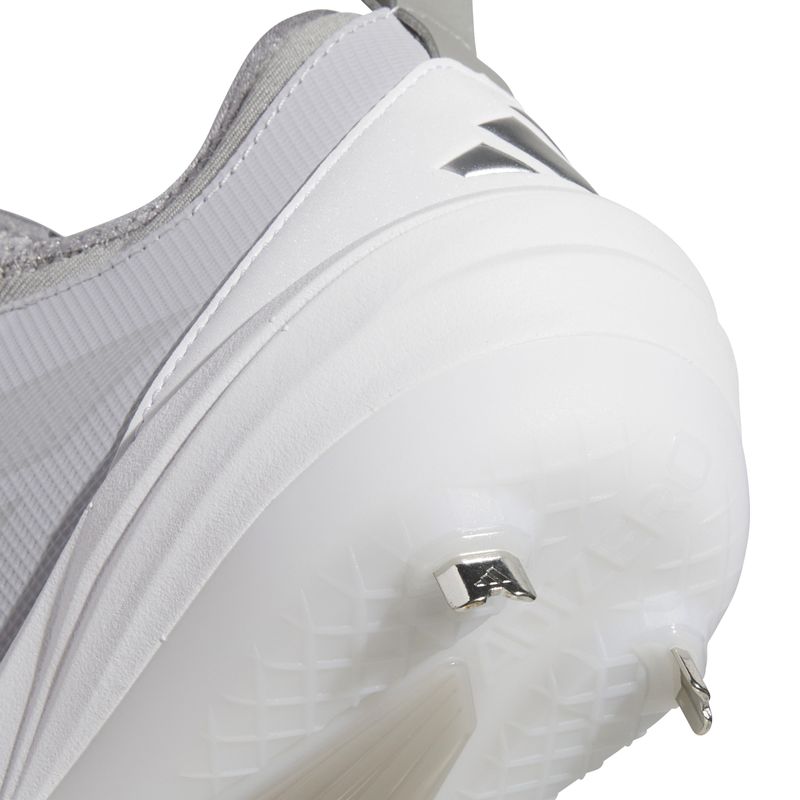 adidas Adizero Impact 2.0 Metal Baseball Cleat - Men's Team Light Grey / Footwear White / Silver Metallic