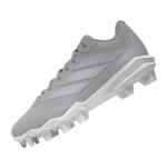 adidas Adizero Impact 2.0 Molded Baseball Cleat - Kids' Team Light Grey / Silver Metallic / Footwear White