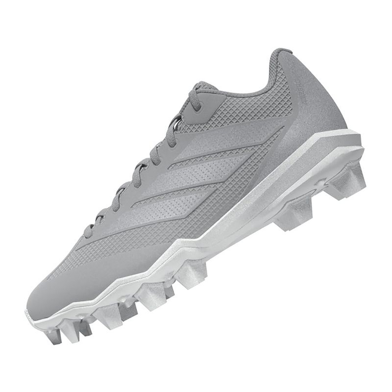 adidas Adizero Impact 2.0 Molded Baseball Cleat - Kids' Team Light Grey / Silver Metallic / Footwear White