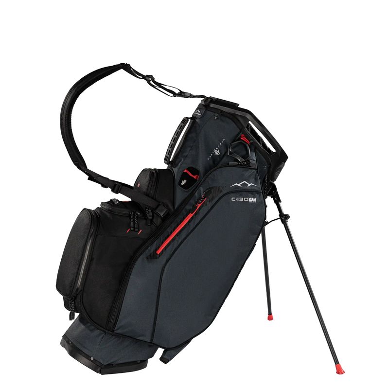 Sun Mountain C130 Vlo Hybrid Stand Golf Bag - 2026 Steel / Black / Red